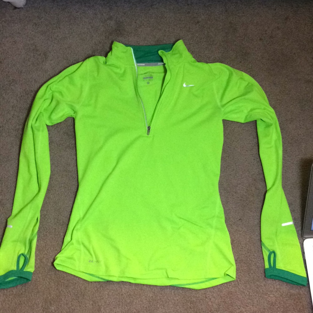 Lime green running jacket from Nike
